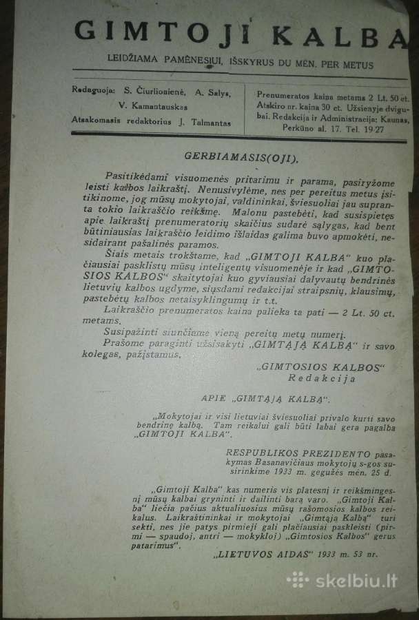 . Gimtoji Kalba antikvarinis-kolekcinis laikraštis - nuotraukos Nr. 2