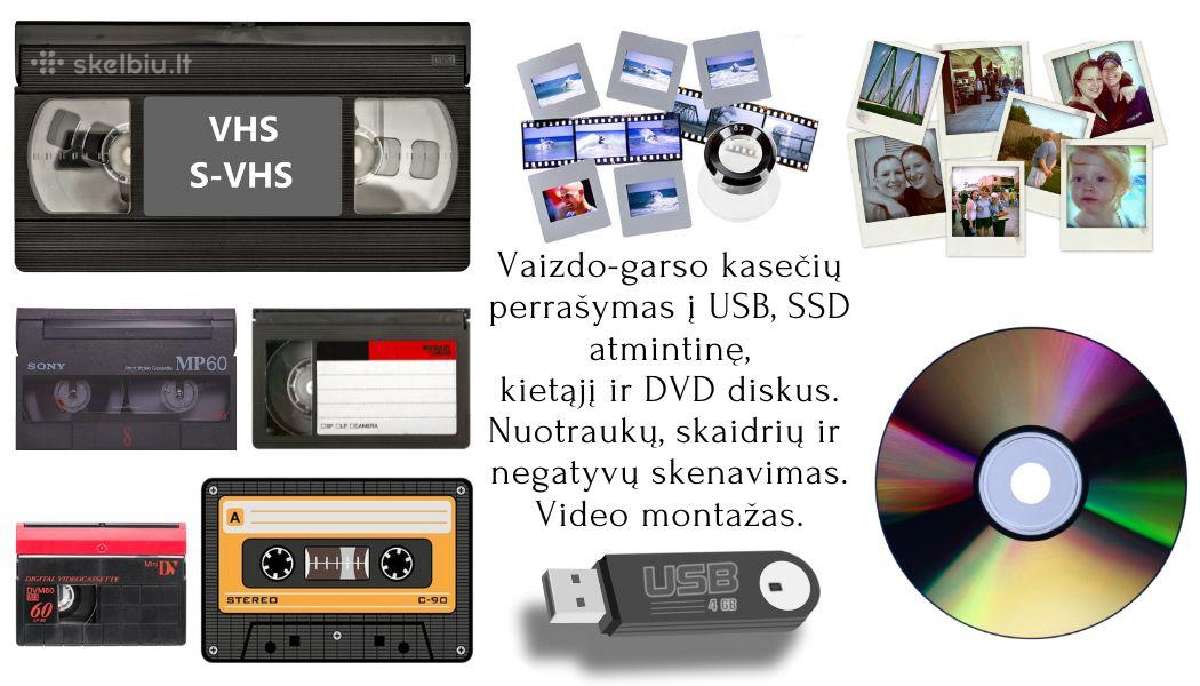 Profesionalus kokybiškas vaizdo kasečių perrašymas