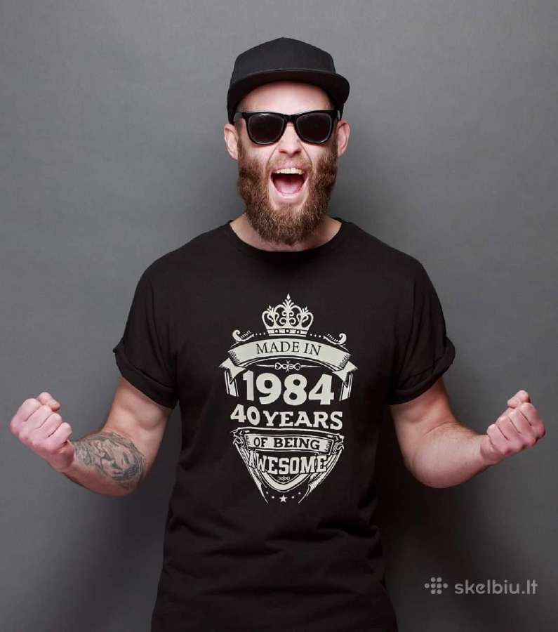 Gimtadienio marškinėliai -Years Of Being Awesome! - nuotraukos Nr. 2