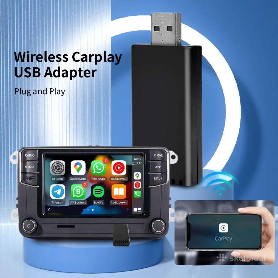 Carplay Android auto adapteris wired to wireless