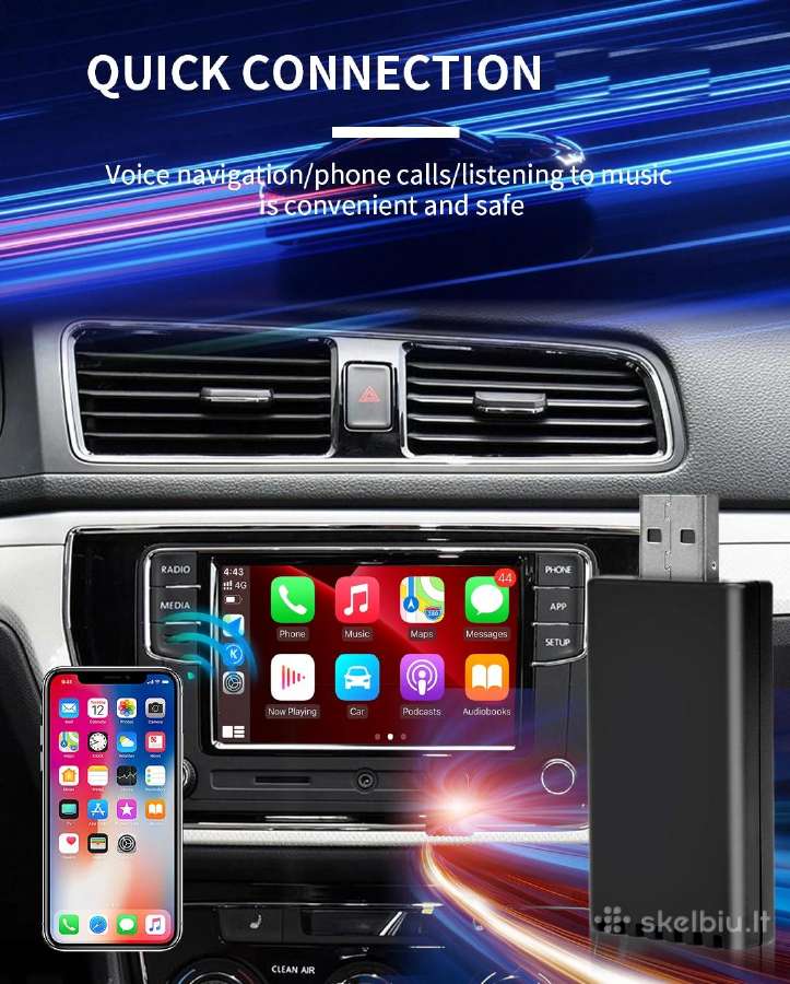 Carplay Android auto adapteris wired to wireless - nuotraukos Nr. 6