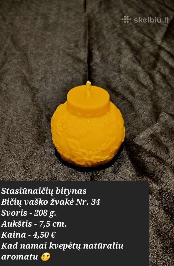 Rankų darbo bičių vaško žvakės - nuotraukos Nr. 32