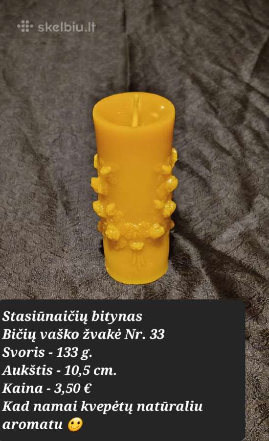 Rankų darbo bičių vaško žvakės - nuotraukos Nr. 34
