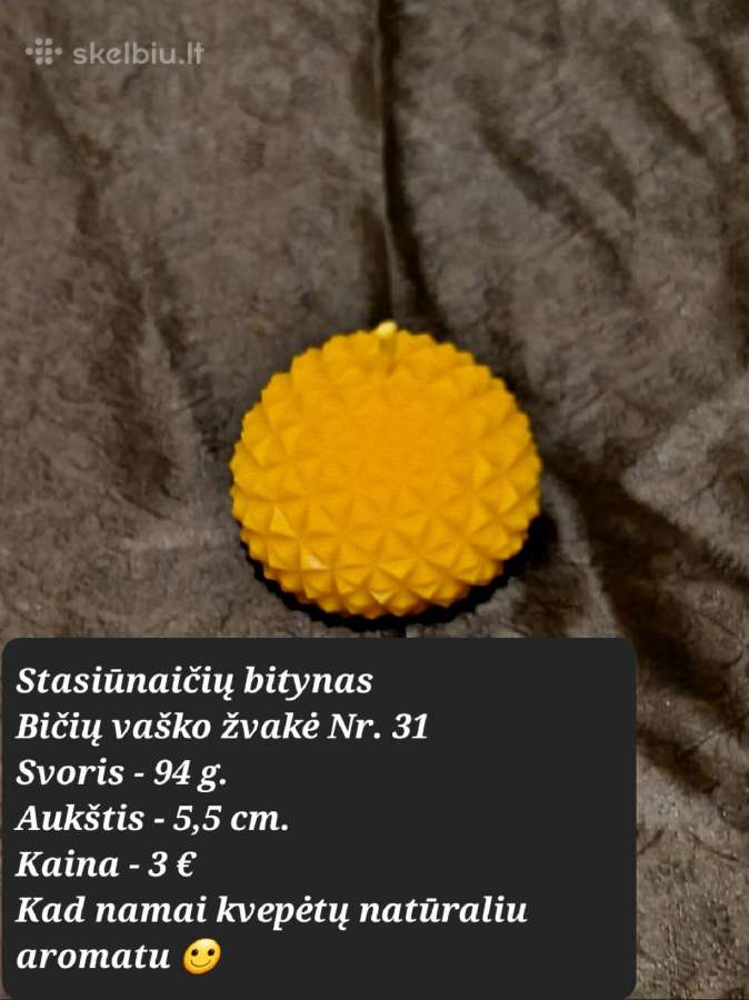 Rankų darbo bičių vaško žvakės - nuotraukos Nr. 35