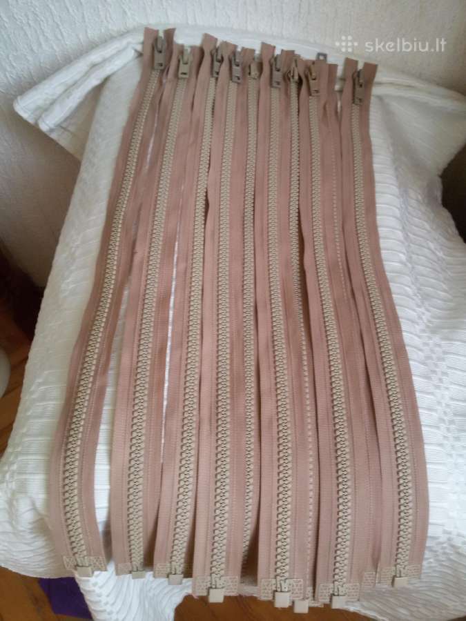 Ilgi,išsegami užtrauktukai smėlio spalvos