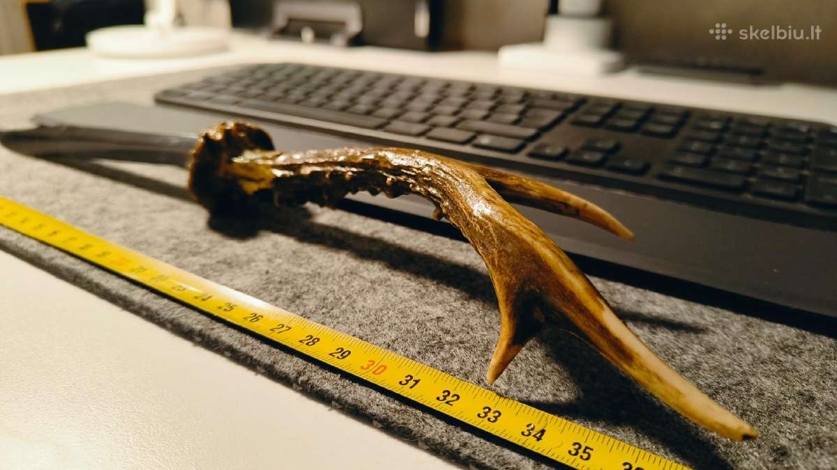 Rankų darbo peilis su rankena iš elnio rago - nuotraukos Nr. 2