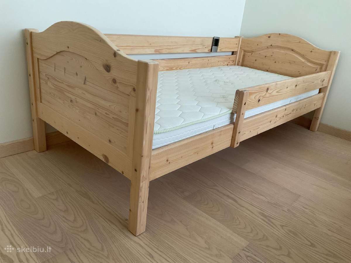 Naturalaus medzio vaiko lova. + “Dormeo aloe vera