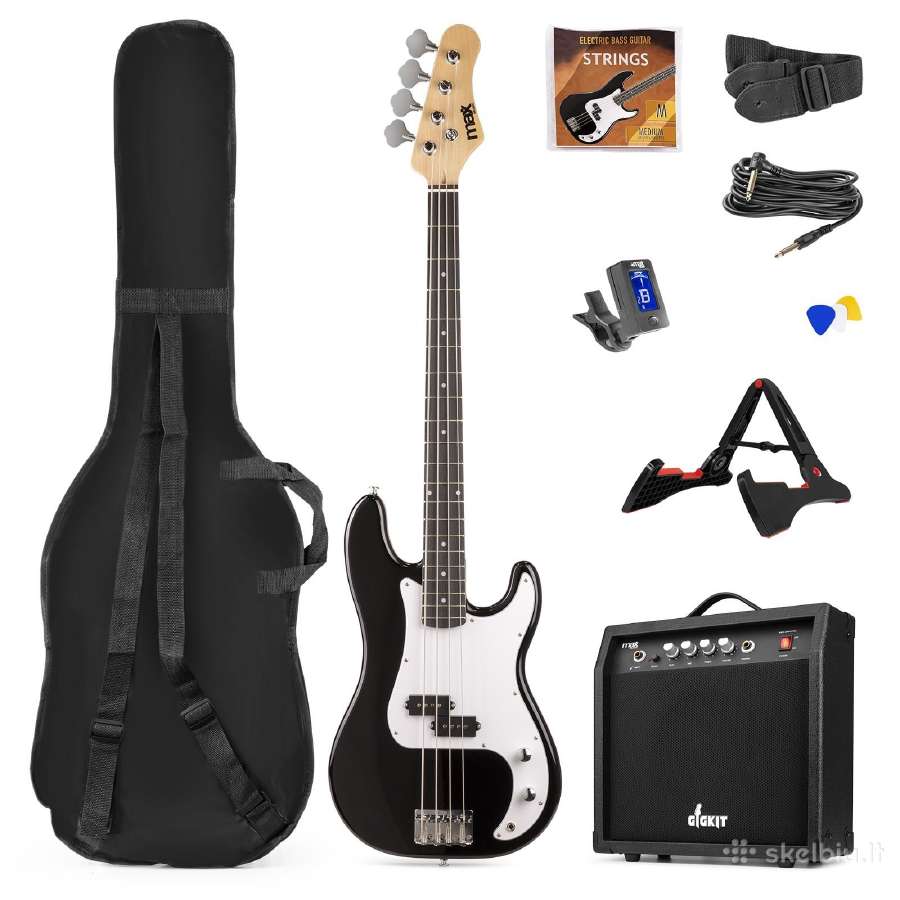 Max Gigkit bosinės gitaros rinkinys juoda