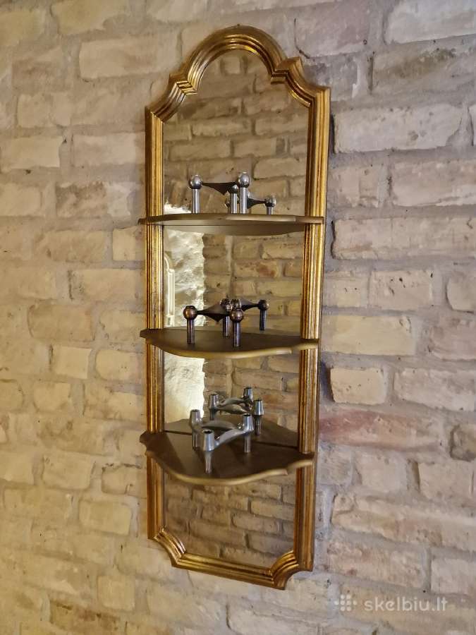 Vintažinė mid century lentynėlė/veidrodis
