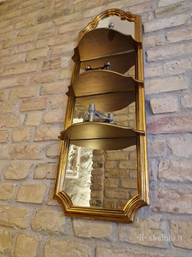 Vintažinė mid century lentynėlė/veidrodis - nuotraukos Nr. 2