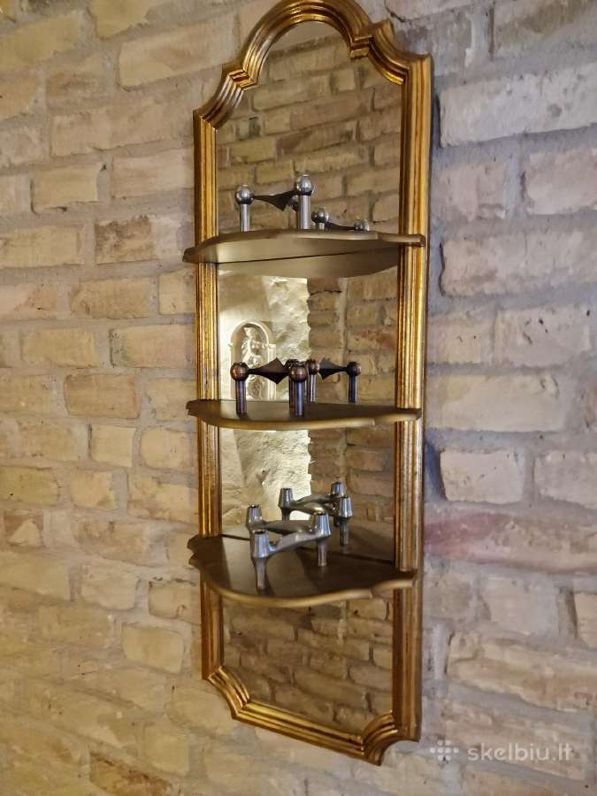 Vintažinė mid century lentynėlė/veidrodis - nuotraukos Nr. 5