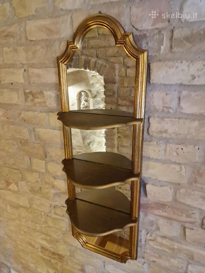 Vintažinė mid century lentynėlė/veidrodis - nuotraukos Nr. 6