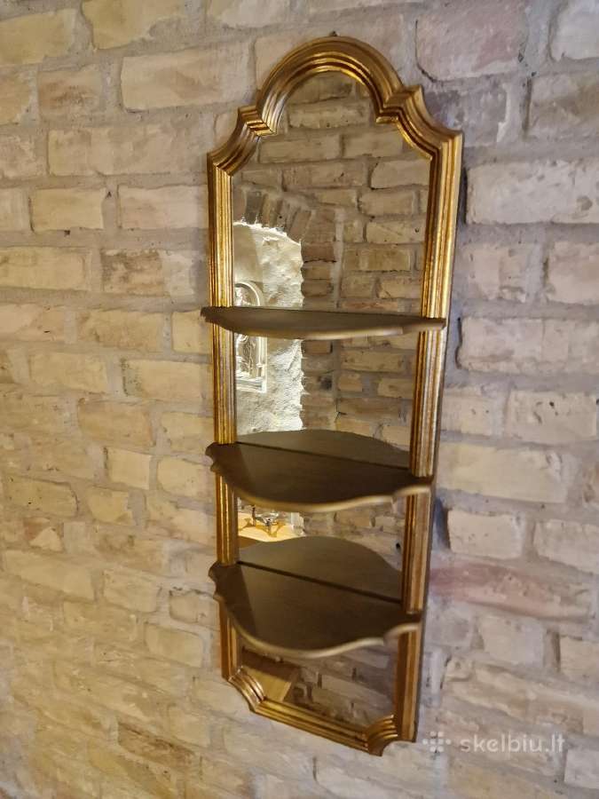 Vintažinė mid century lentynėlė/veidrodis - nuotraukos Nr. 7