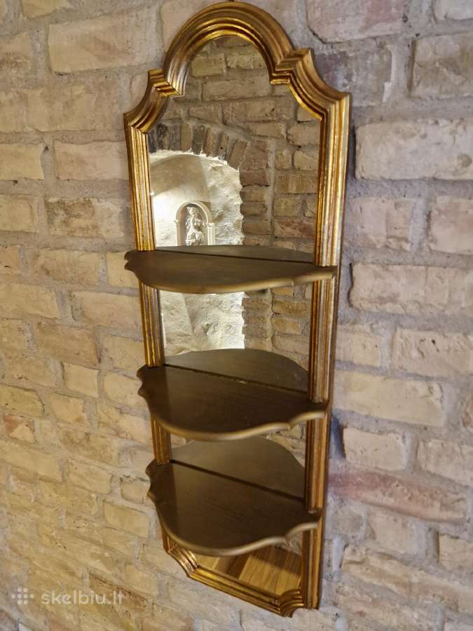 Vintažinė mid century lentynėlė/veidrodis - nuotraukos Nr. 9