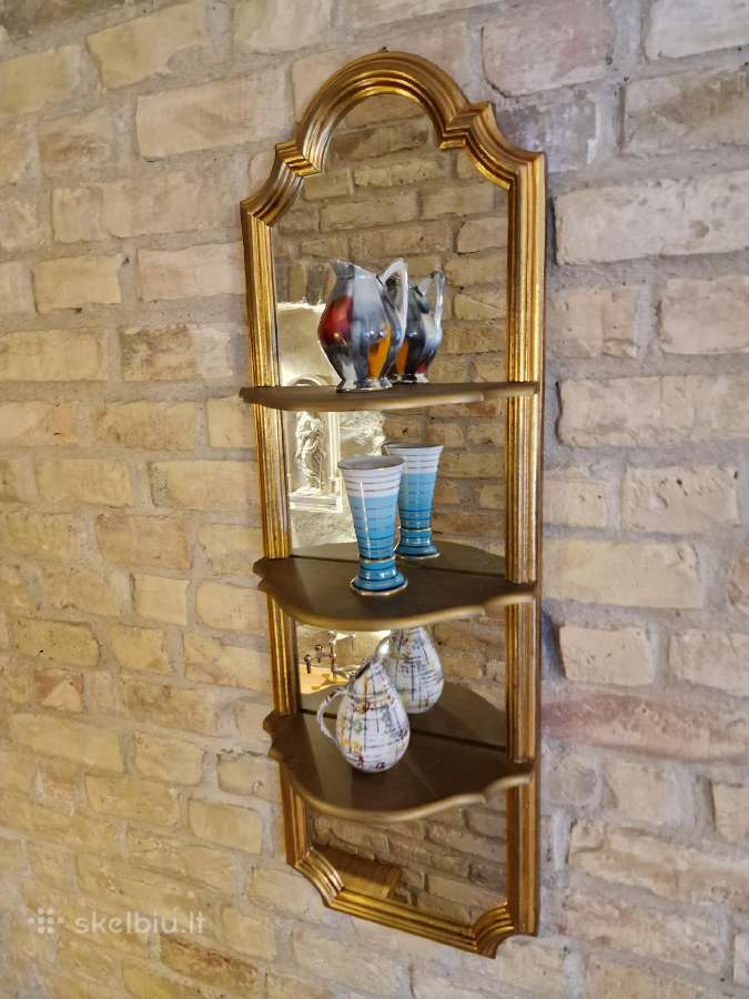 Vintažinė mid century lentynėlė/veidrodis - nuotraukos Nr. 11