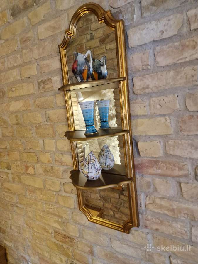 Vintažinė mid century lentynėlė/veidrodis - nuotraukos Nr. 12