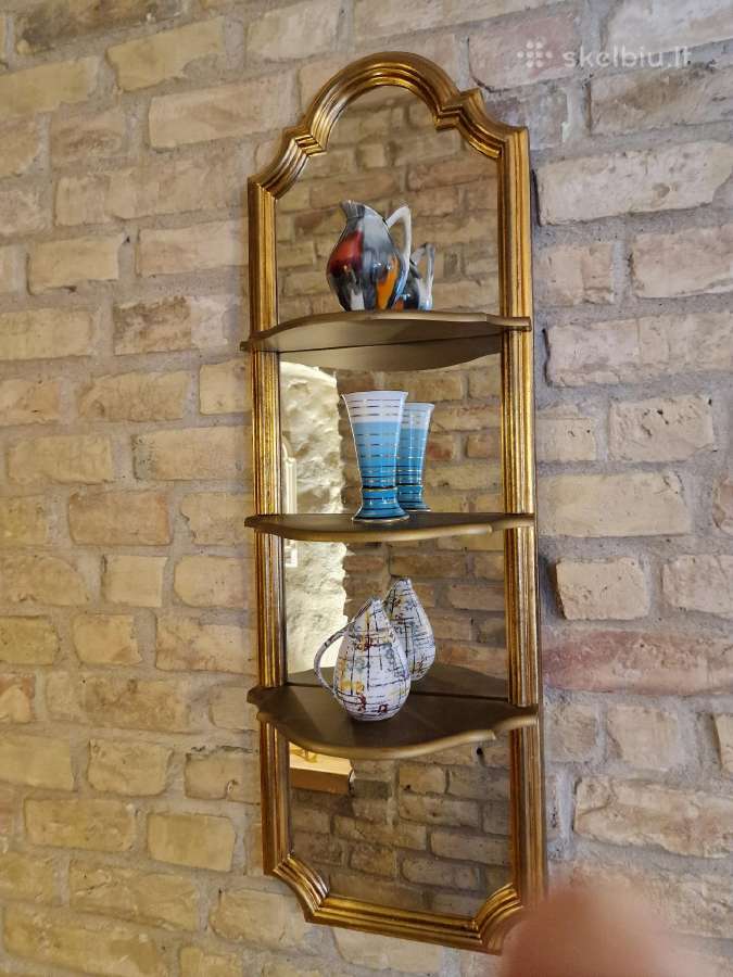 Vintažinė mid century lentynėlė/veidrodis - nuotraukos Nr. 13