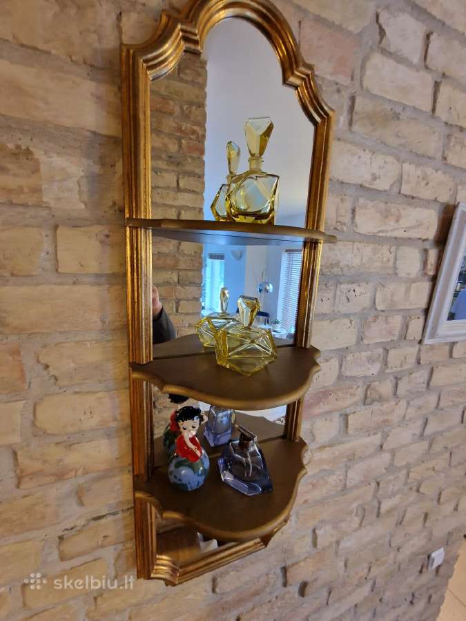Vintažinė mid century lentynėlė/veidrodis - nuotraukos Nr. 20
