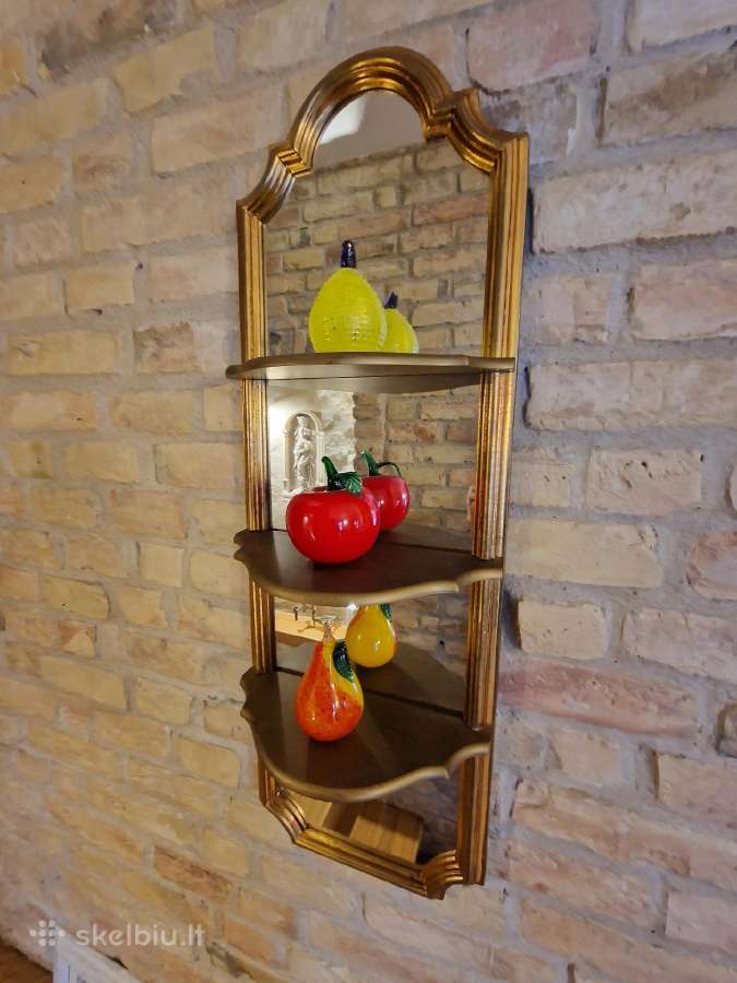 Vintažinė mid century lentynėlė/veidrodis - nuotraukos Nr. 21