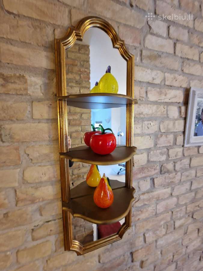 Vintažinė mid century lentynėlė/veidrodis - nuotraukos Nr. 22