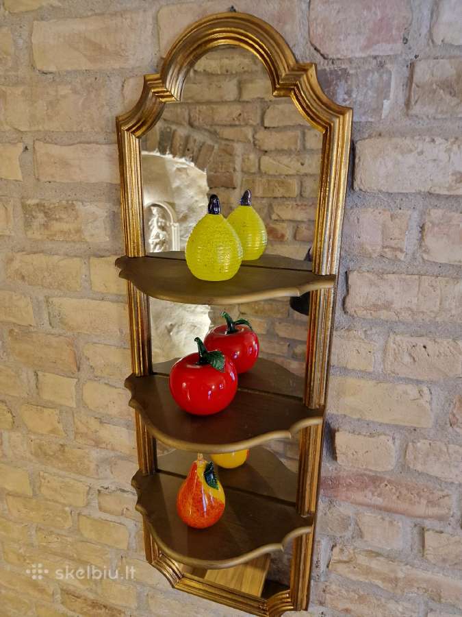 Vintažinė mid century lentynėlė/veidrodis - nuotraukos Nr. 23