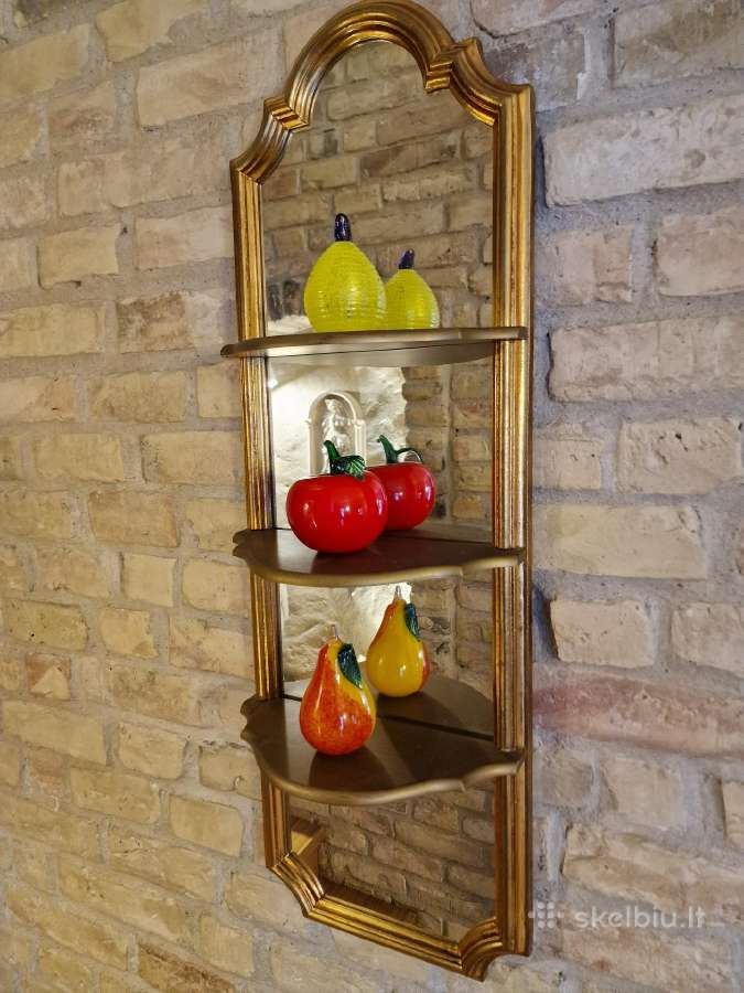 Vintažinė mid century lentynėlė/veidrodis - nuotraukos Nr. 24