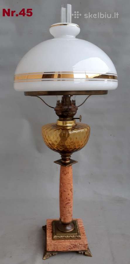 Nr.45) Prabangi antikvarinė žibalinė lempa