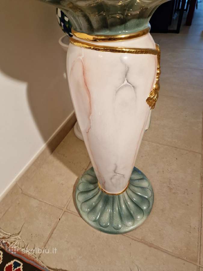 Vintažinė Art Nouveau porcelianinė vaza su stovu - nuotraukos Nr. 9