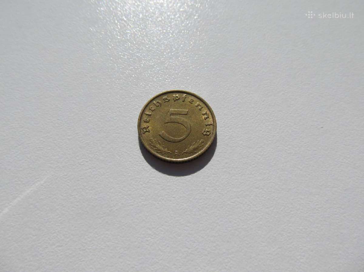 5 reichspfennig , Vokietija , 1938 A, F
