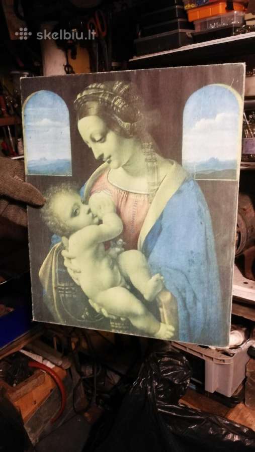 Vintažinis Paveikslas Marija su kūdikiu pigiai