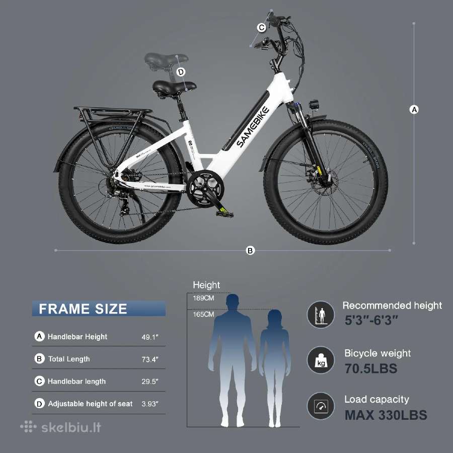 Samebike RS-a01 Plus 750w elektrinis dviratis - nuotraukos Nr. 11