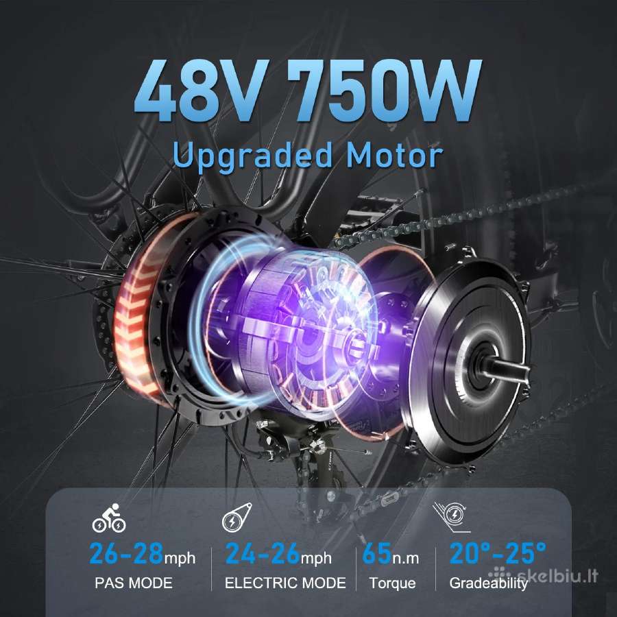 Samebike RS-a01 Plus 750w elektrinis dviratis - nuotraukos Nr. 10