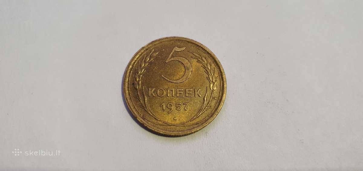 1957 5 kapeikos Unc , retas stovis
