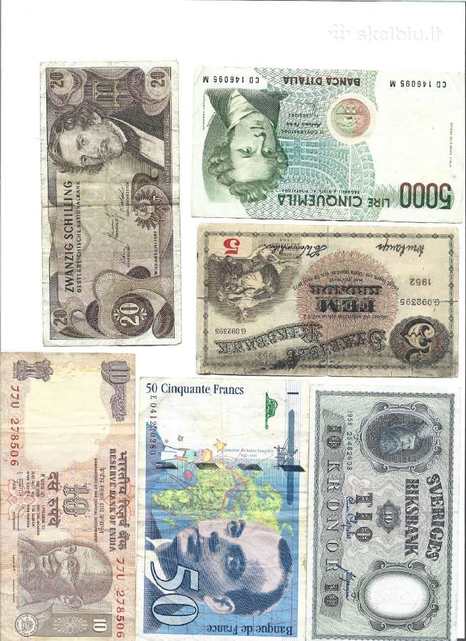Įvairus banknotai stovis kaip matosi II
