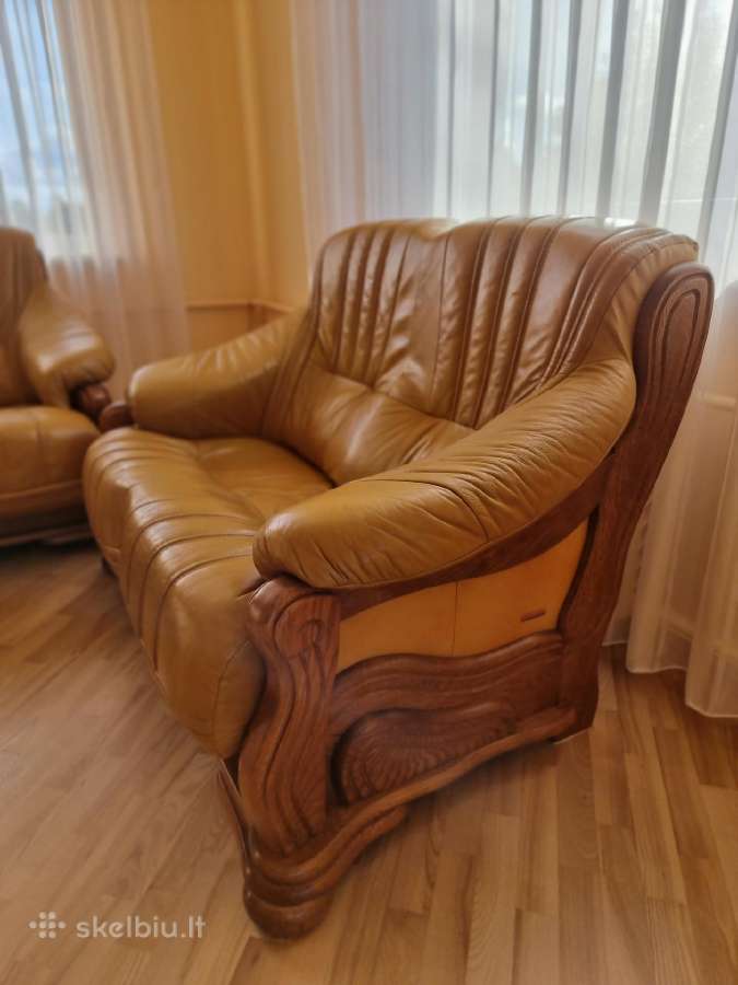 Kokybiškas natūralios odos ir medžio komplektas - nuotraukos Nr. 12