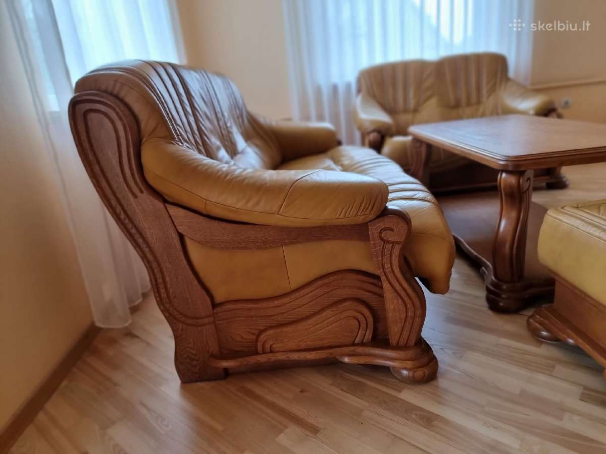 Kokybiškas natūralios odos ir medžio komplektas - nuotraukos Nr. 24