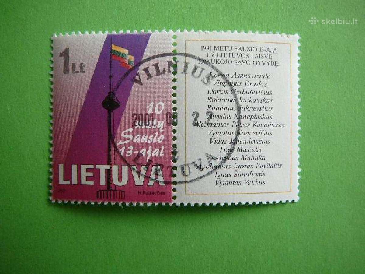 Lietuva 2001 Sausio 13 antsp. lit750a