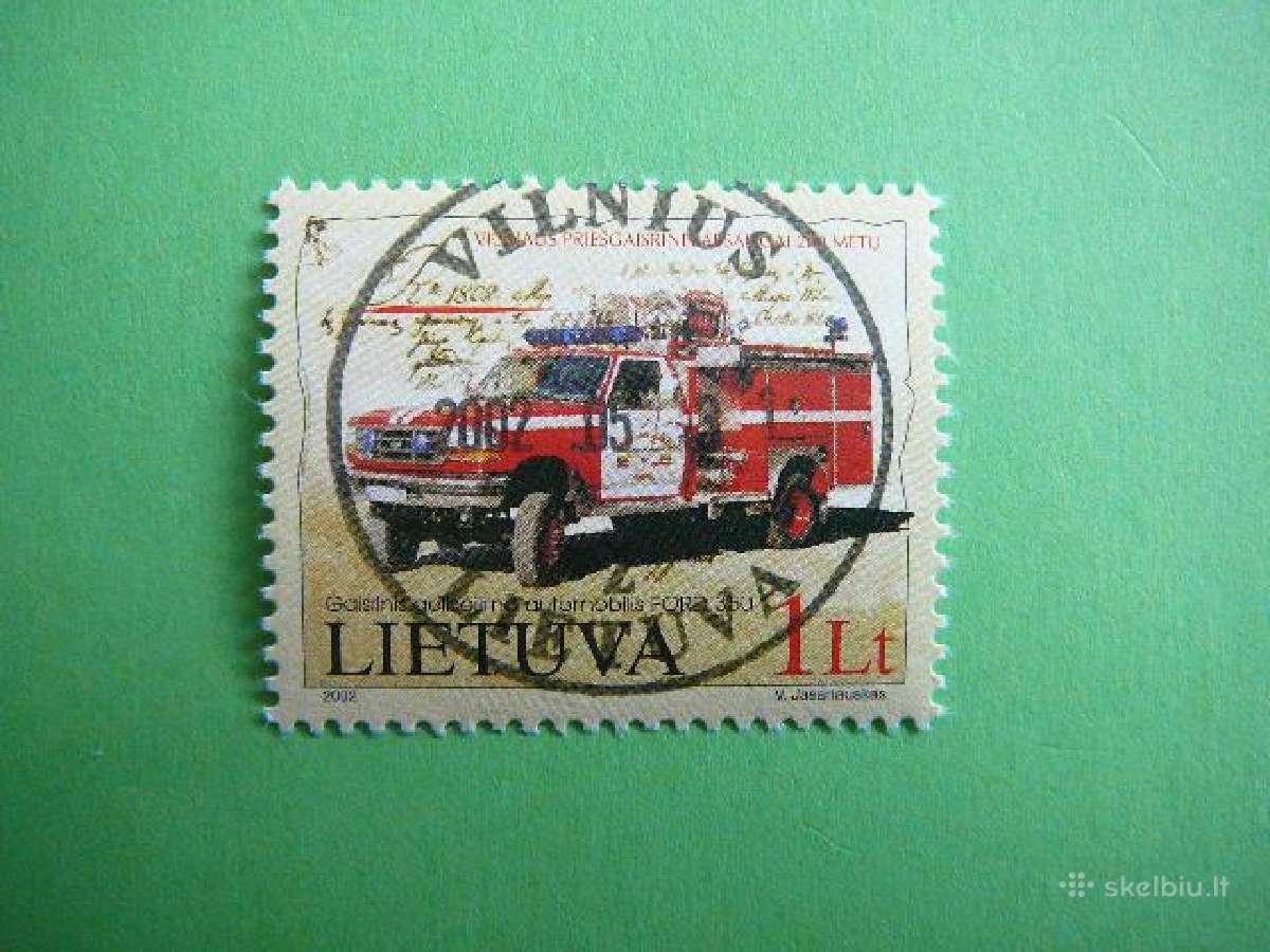 Lietuva 2002 Gaisrines Automobiliai antsp. lit793a