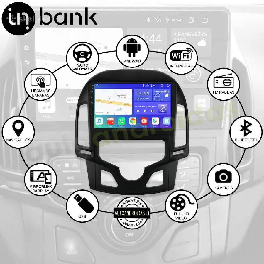 Hyundai i30 2007-12 Android multimedia GPS/WiFi/bt - nuotraukos Nr. 3