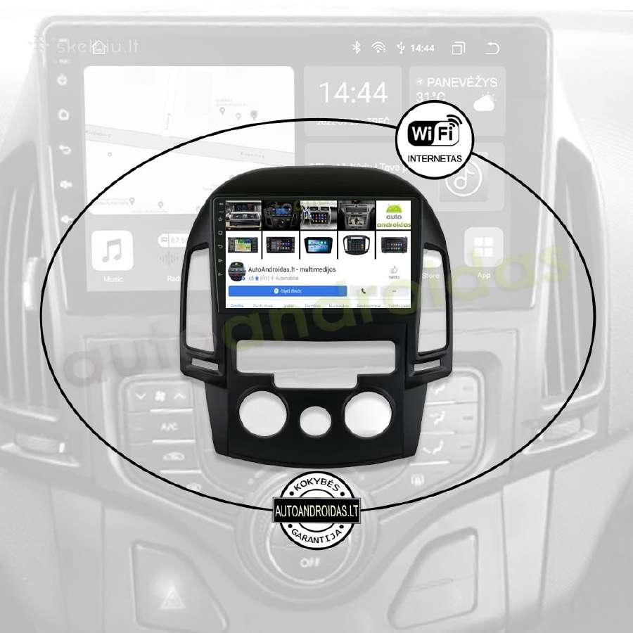 Hyundai i30 2007-12 Android multimedia GPS/WiFi/bt - nuotraukos Nr. 4