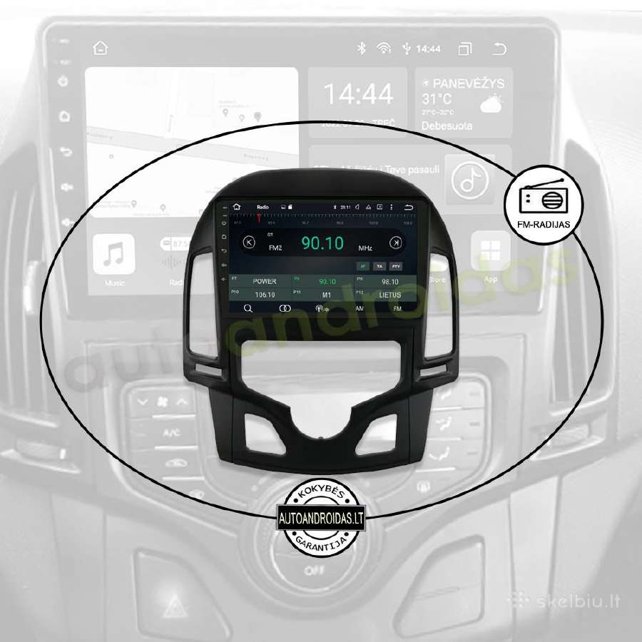 Hyundai i30 2007-12 Android multimedia GPS/WiFi/bt - nuotraukos Nr. 5
