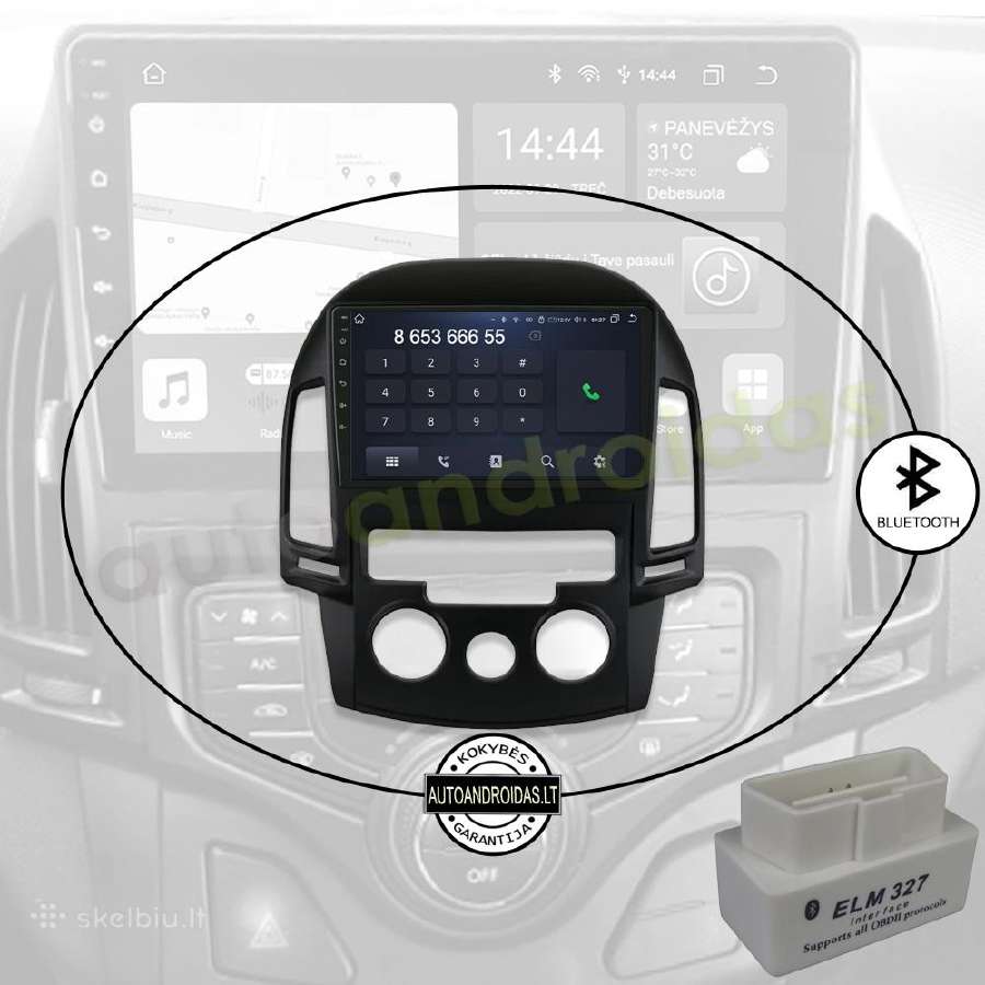 Hyundai i30 2007-12 Android multimedia GPS/WiFi/bt - nuotraukos Nr. 6