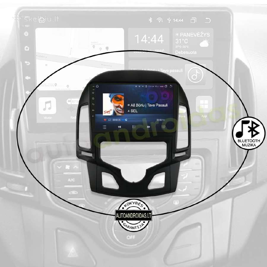 Hyundai i30 2007-12 Android multimedia GPS/WiFi/bt - nuotraukos Nr. 7