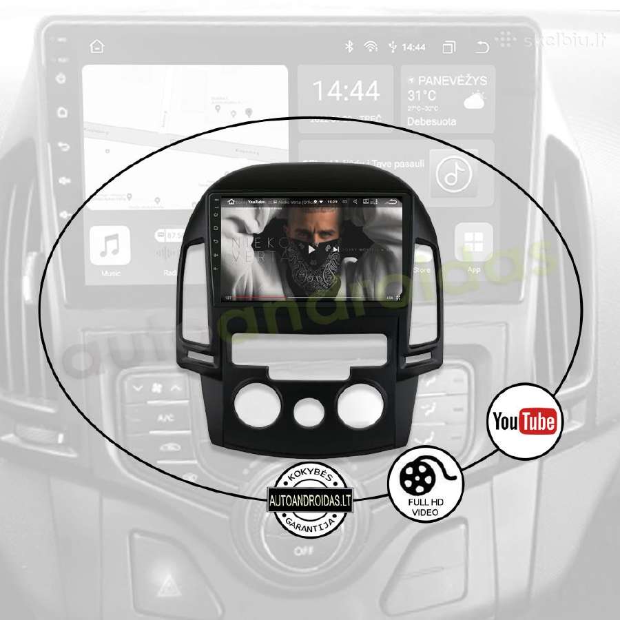 Hyundai i30 2007-12 Android multimedia GPS/WiFi/bt - nuotraukos Nr. 10