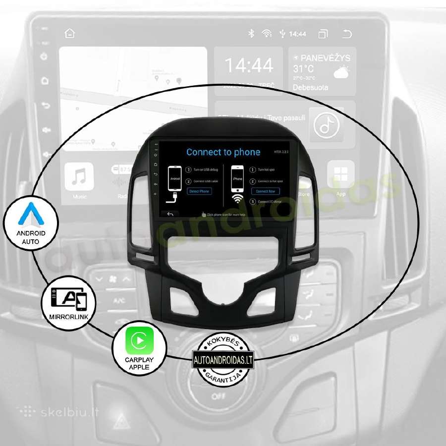 Hyundai i30 2007-12 Android multimedia GPS/WiFi/bt - nuotraukos Nr. 11