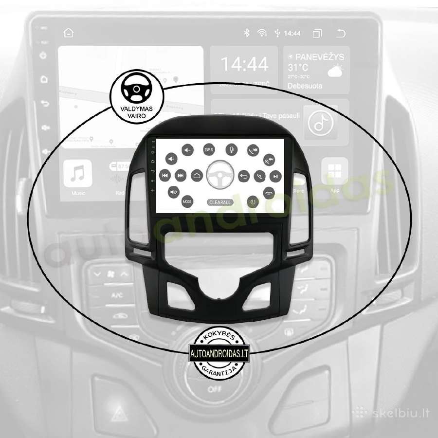 Hyundai i30 2007-12 Android multimedia GPS/WiFi/bt - nuotraukos Nr. 13