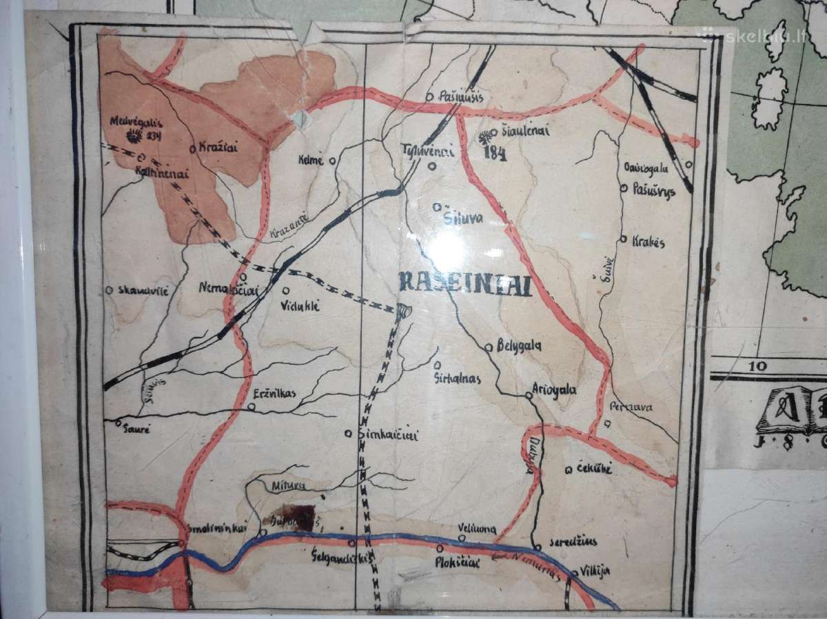 Tarpukario žemėlapis su remeliu - nuotraukos Nr. 2