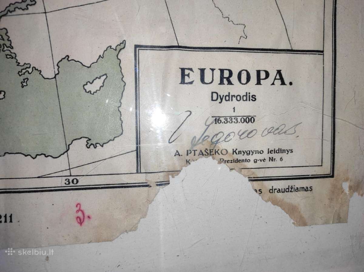 Tarpukario žemėlapis su remeliu - nuotraukos Nr. 3