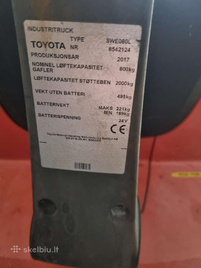 Toyota Swe080l Elektriniai krautuvai - nuotraukos Nr. 3
