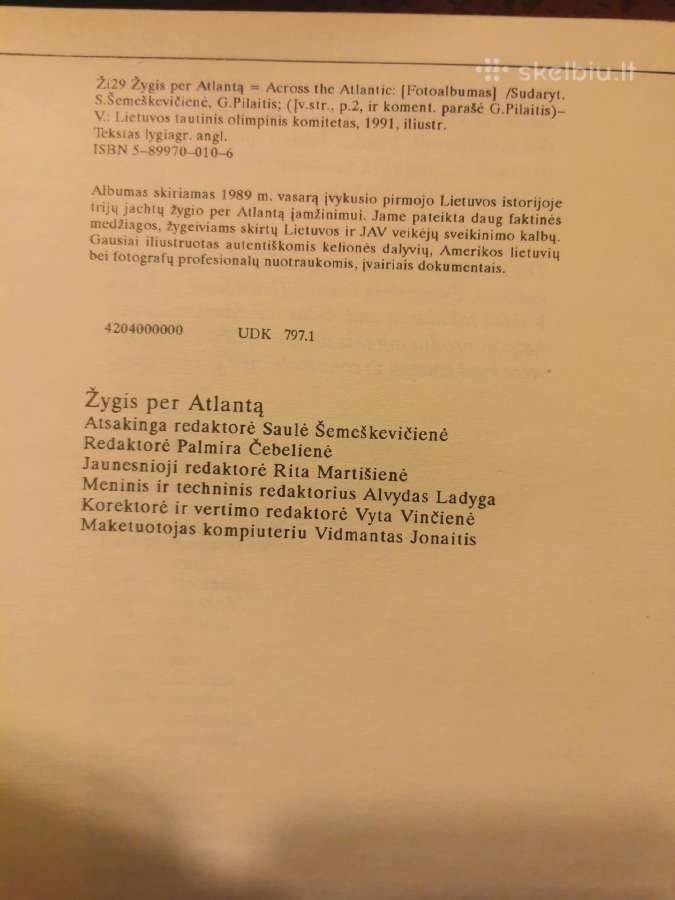 Knyga 1991m. Žygis per atlantą - nuotraukos Nr. 20